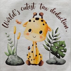 Gerber 6-9mos Baby Giraffe Graphic Onesie: "World's Cutest Tax Deduction"